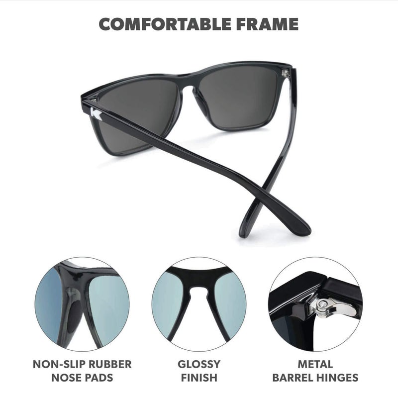 Knockaround Fast Lanes Sport - Polarized Sunglasses For Running & Fitness (Jelly Black Frame/Sky Blue Lenses) - Image 4