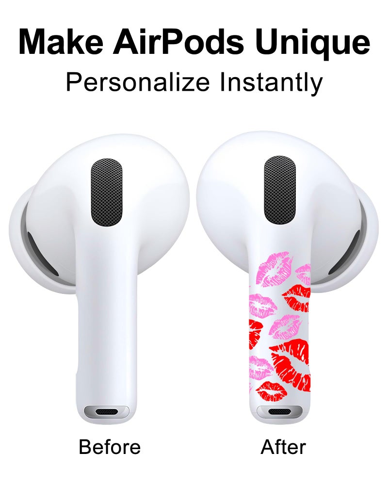 RockMax for AirPods 4/Pro/Pro 2/Pro 3 Skin, Universal Decal Sticker for Air Pods Custom, Compatible with AirPods Case Pink, Durable Tattoo Wrap, Easy to Identify - Image 2