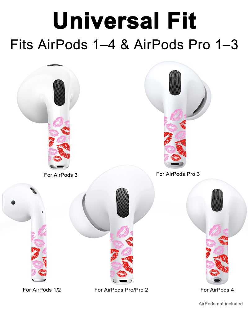 RockMax for AirPods 4/Pro/Pro 2/Pro 3 Skin, Universal Decal Sticker for Air Pods Custom, Compatible with AirPods Case Pink, Durable Tattoo Wrap, Easy to Identify - Image 4