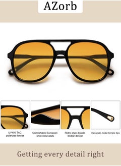 Retro Aviator Sunglasses Men Women Fashion Polarized Men's Sunglasses Square Sun Glasses for Eye UV Protection Shades Yellow - pzsku/Z263E60D63B8F3101257BZ/45/_/1718613706/09768b40-239c-4254-bf2b-3e9788d6f219