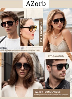 Retro Aviator Sunglasses Men Women Fashion Polarized Men's Sunglasses Square Sun Glasses for Eye UV Protection Shades Yellow - pzsku/Z263E60D63B8F3101257BZ/45/_/1718613727/ba8d9245-b095-4366-887c-0aea88ba3c61