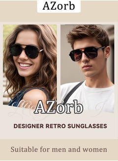 Retro Aviator Sunglasses Men Women Fashion Polarized Men's Sunglasses Square Sun Glasses for Eye UV Protection Shades Yellow - pzsku/Z263E60D63B8F3101257BZ/45/_/1718613738/db82ac96-bb9c-4c1c-b335-1e0685fd2601