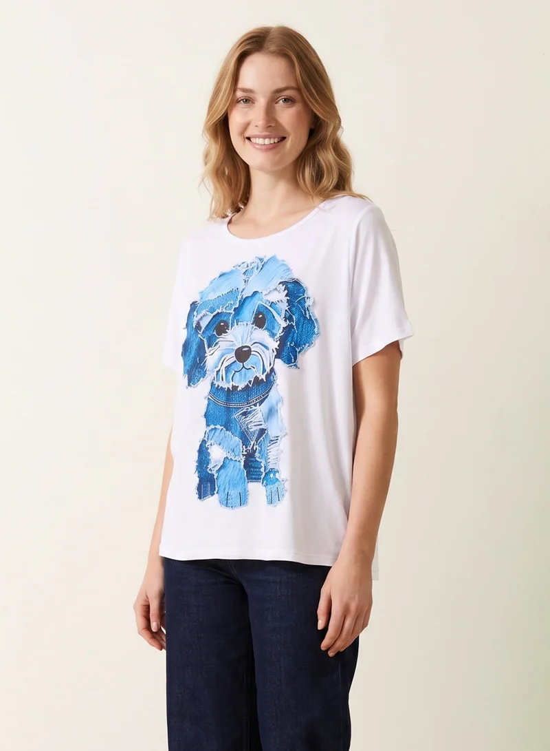 بلو فانيلا Patchwork Denim Dog Top