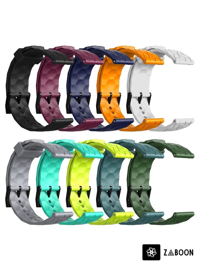 Zaboon Replacement Watch Band For Honor Watch GS 3 22mm Football Pattern Solid Color Silicone - Image 4