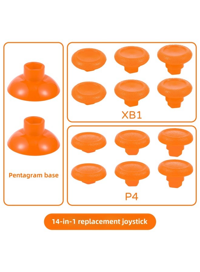 [Source Manufacturer] PS5/PS4/XB1/handle 14-in-1 Suit Universal Swing Head Replacement Rocker Button Cap-Product Color:PS4/XB1-orange/14-in-1-/with Packaging  - Image 1