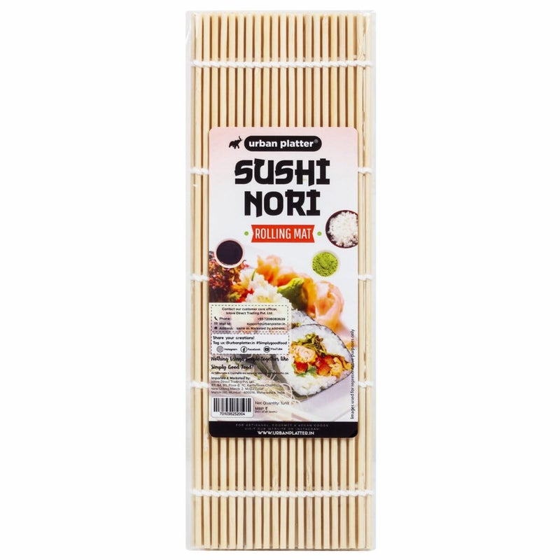 Urban Platter All Natural Bamboo Sushi Rolling Mat 100 Authentic Sushi Rolling Mat 95 Inch x 10 Inch Make Sushi at Home - Image 1
