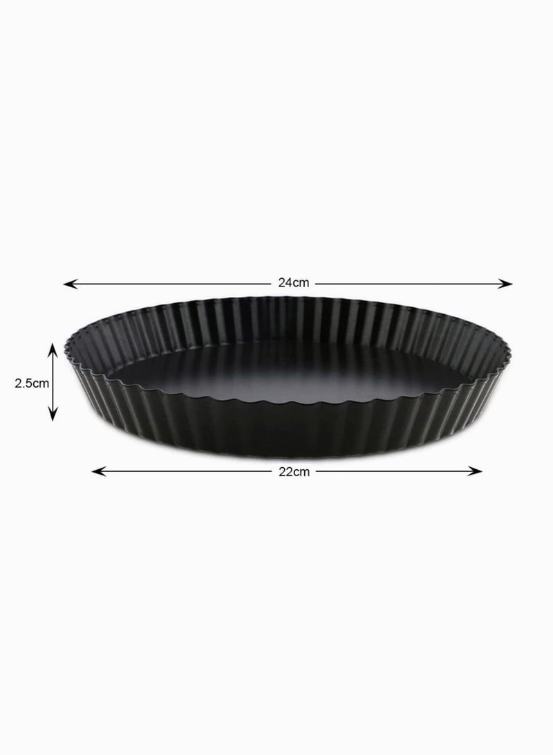 Tart Pans, Non-sticks Quiche 9 Inches Removable Loose Bottom Tart Pie, Round Baking Dish Pan for Kitchen Cooking Baking 2 Pack  - Image 3
