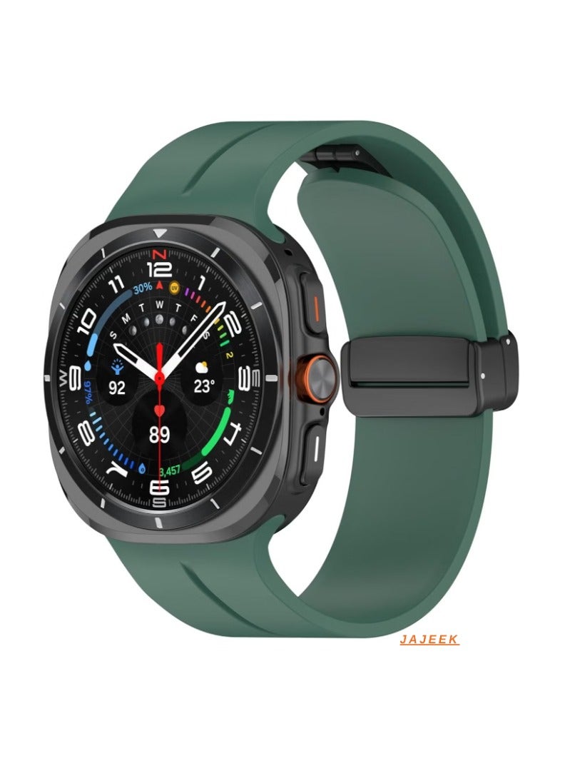 JAJEEK Magnetic Band Compatible with Samsung Galaxy Watch 7 Ultra 2024 – D-Buckle Silicone Sports Strap, No Gap Magnetic Replacement Band for Men & Women - Image 1