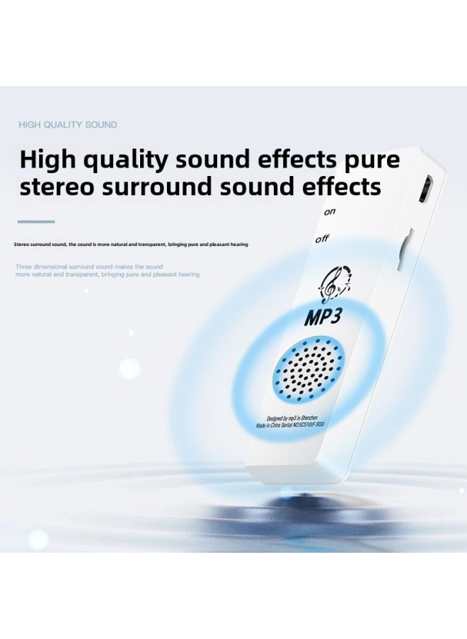 Mp3 Music Player Mini Walkman Mp4 Students MP3 Card Outside Ring Listening Cartoon-Body Color:Little Monster-Memory Capacity:Foreign Sound Version 128g Can Save 16,000 Songs Four-piece Set - Image 5