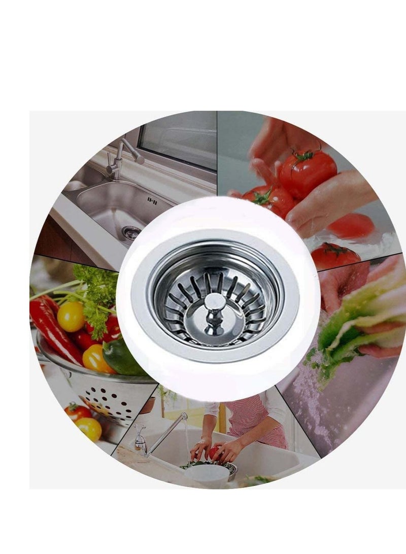 Captaintech Stainless Steel Kitchen Sink Filter Plug Garbage Basket Cover 78 mm Diameter Drain 2 pcs - Image 4