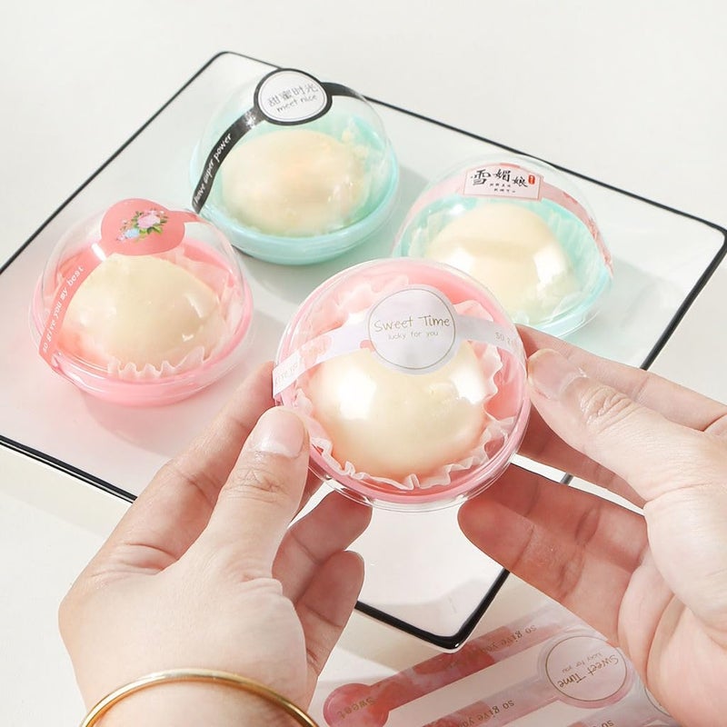 Fevoila Clear Plastic Mini Cupcake Container, 50 Piece Mooncake Boxes Cupcake Container Cupcake Muffin Pod Dome Muffin Container Cupcake Boxes for Wedding Birthday Party (Pink) - Image 2