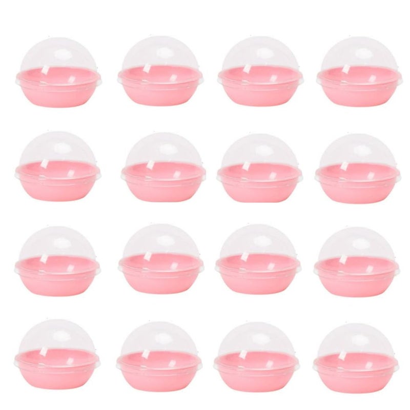 Fevoila Clear Plastic Mini Cupcake Container, 50 Piece Mooncake Boxes Cupcake Container Cupcake Muffin Pod Dome Muffin Container Cupcake Boxes for Wedding Birthday Party (Pink) - Image 1