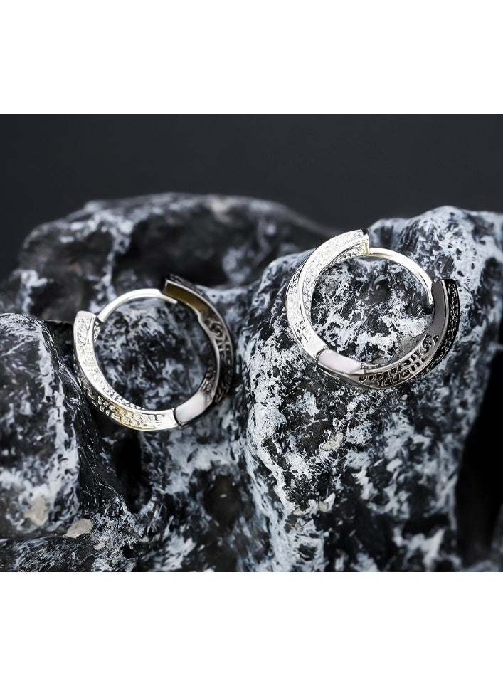 LATEEN 1 Pair Men Earring Stainless Steel Hoop Earring Huggie Earring - Image 2