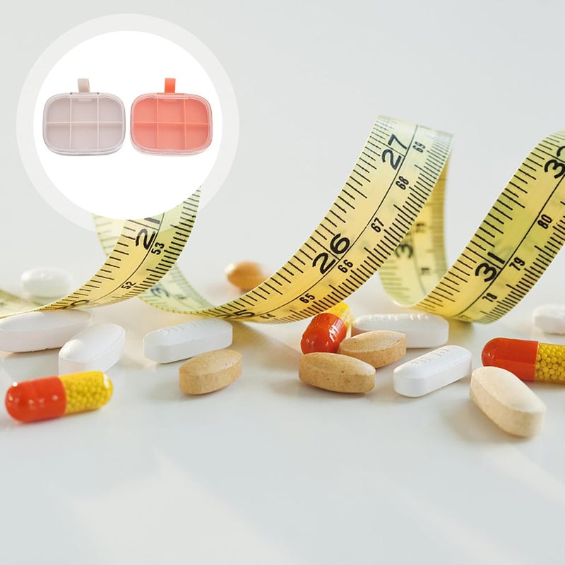 صندوق حبوب مقاوم للماء مجموعة من قطعتين مع 6 أقسام، حاويات تخزين أدوية صغيرة محكمة للاستخدام اليومي والسفر - Image 4
