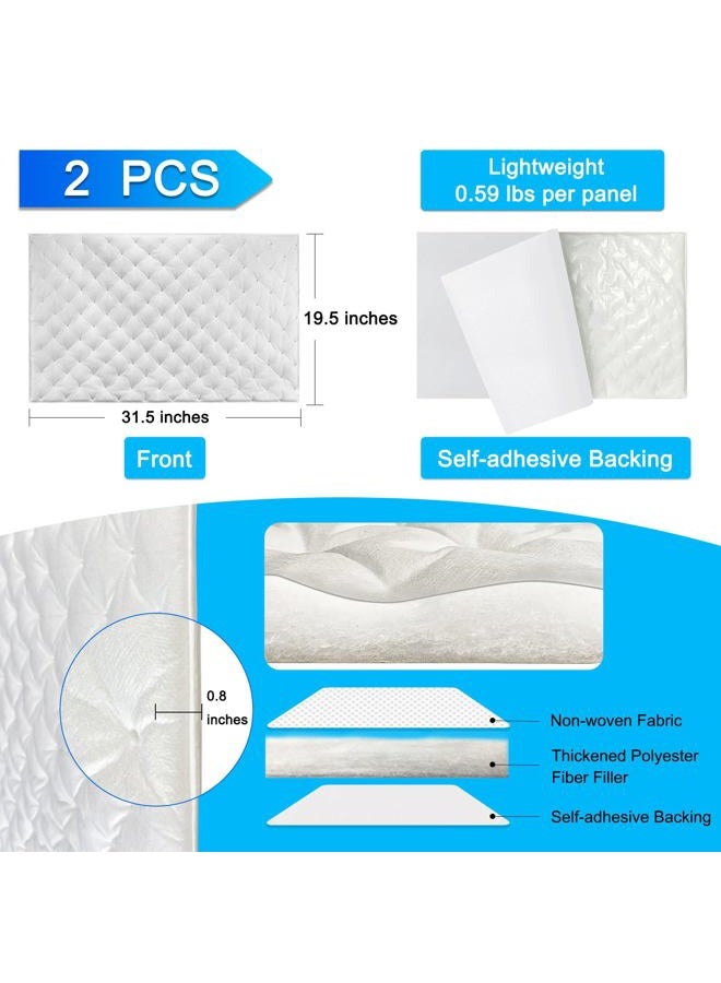 TroyStudio Self-adhesive Sound Absorbing Cotton Sheet, 31.5 x 19.5 x 0.8 inches 2 pcs Studio Foam Blanket for Recording, Car, HVAC, White Acoustic Foam Panels Noise Dampening Material for Wall Door - Image 2