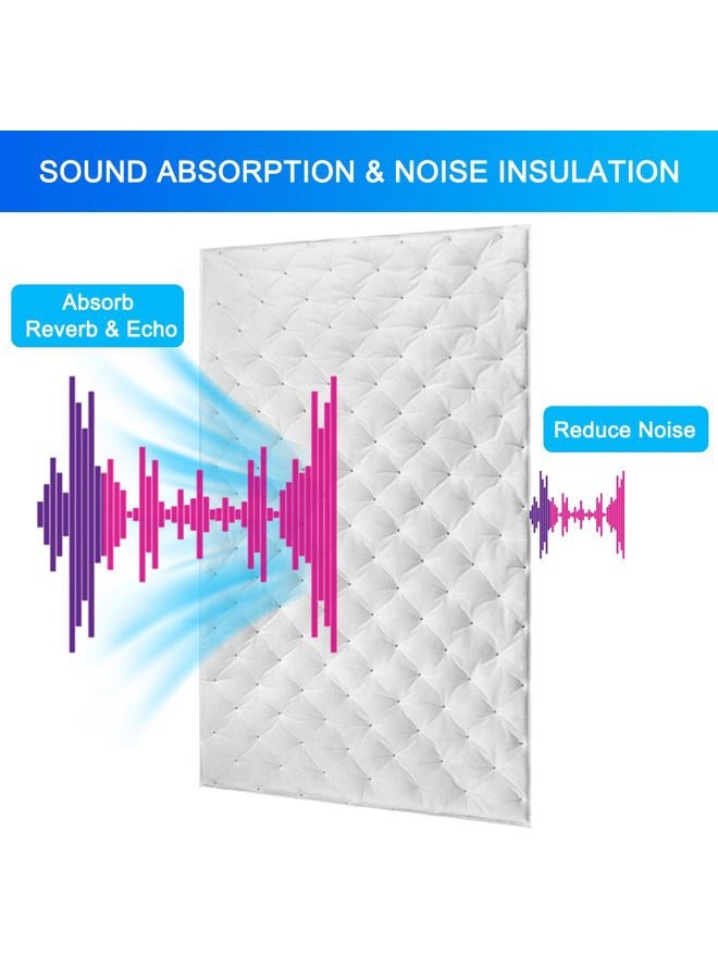 TroyStudio Self-adhesive Sound Absorbing Cotton Sheet, 31.5 x 19.5 x 0.8 inches 2 pcs Studio Foam Blanket for Recording, Car, HVAC, White Acoustic Foam Panels Noise Dampening Material for Wall Door - Image 3