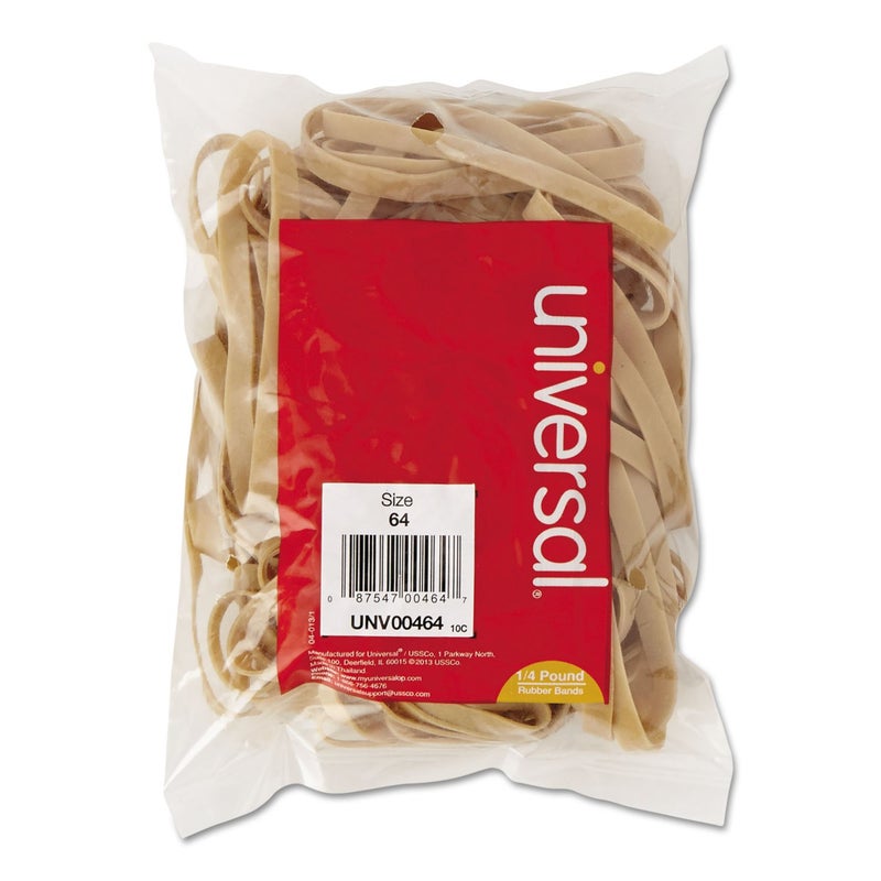 UNIVERSAL Rubber Bands, Size 64, 0.04" Gauge, Beige, 4 oz Box, 80/Pack - Image 1