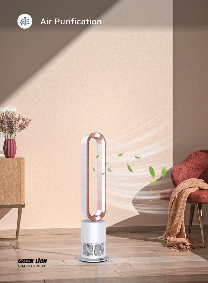 جرين ليون مبرد هواء محمول مع تنقية الهواء، تحكم عن بُعد، زر لمس، مؤقت من 1 إلى 9 ساعات، محرك بدون شفرات وآمن بدون فرش، اهتزاز 80°، مبرد هواء قابل للشحن مع 10 مستويات سرعة وضوضاء منخفضة - أبيض - Image 5