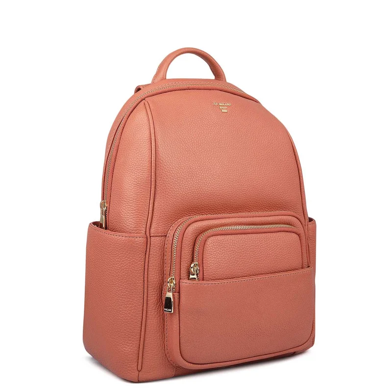 دا ميلانو Wax Leather Backpack - Terracotta