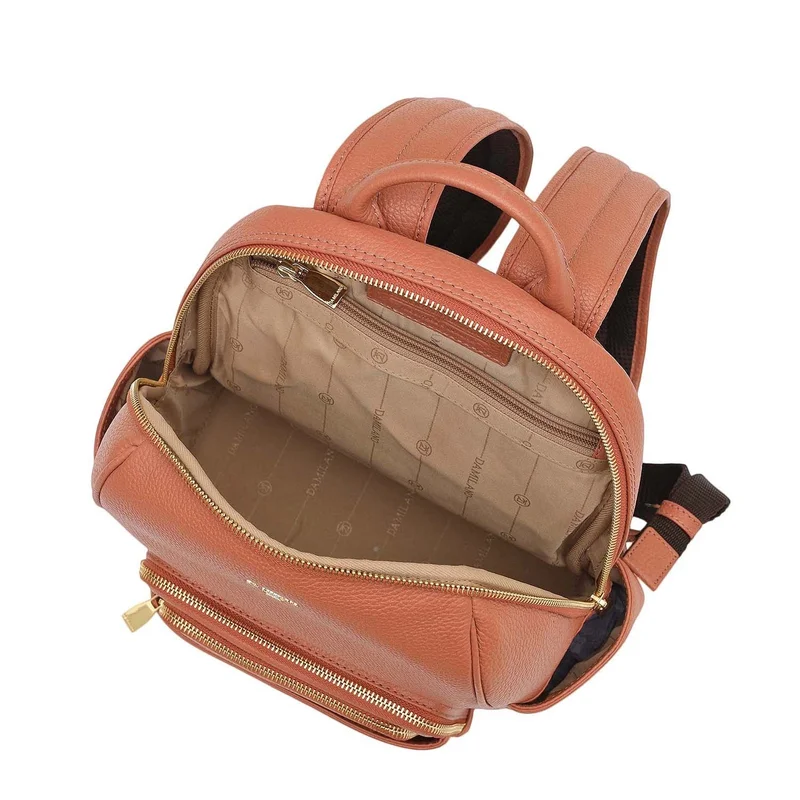 Da Milano  Wax Leather Backpack - Terracotta  | Best Price UAE