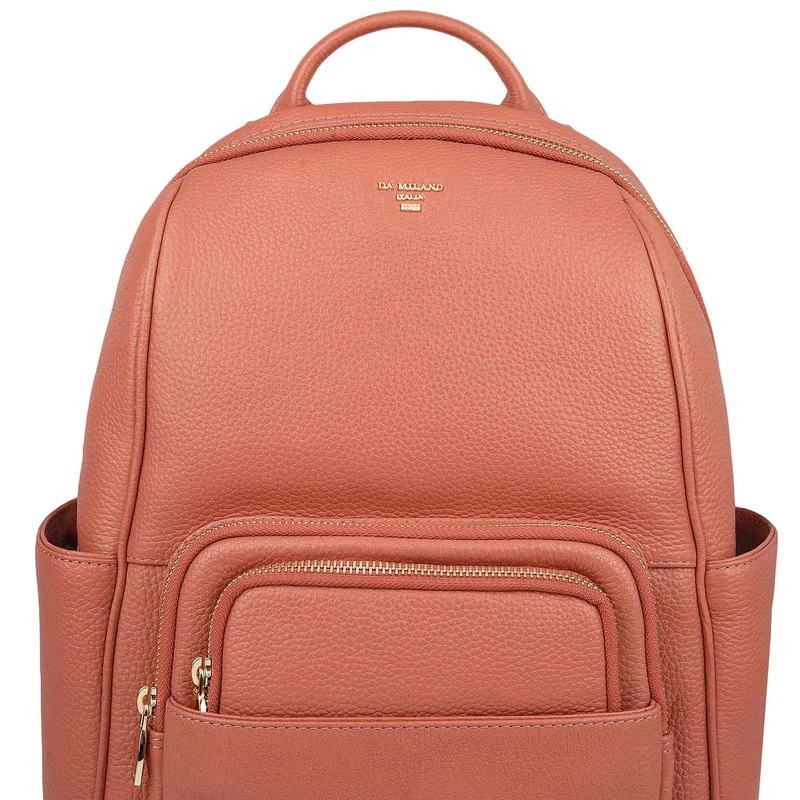Da Milano  Wax Leather Backpack - Terracotta  | Best Price UAE