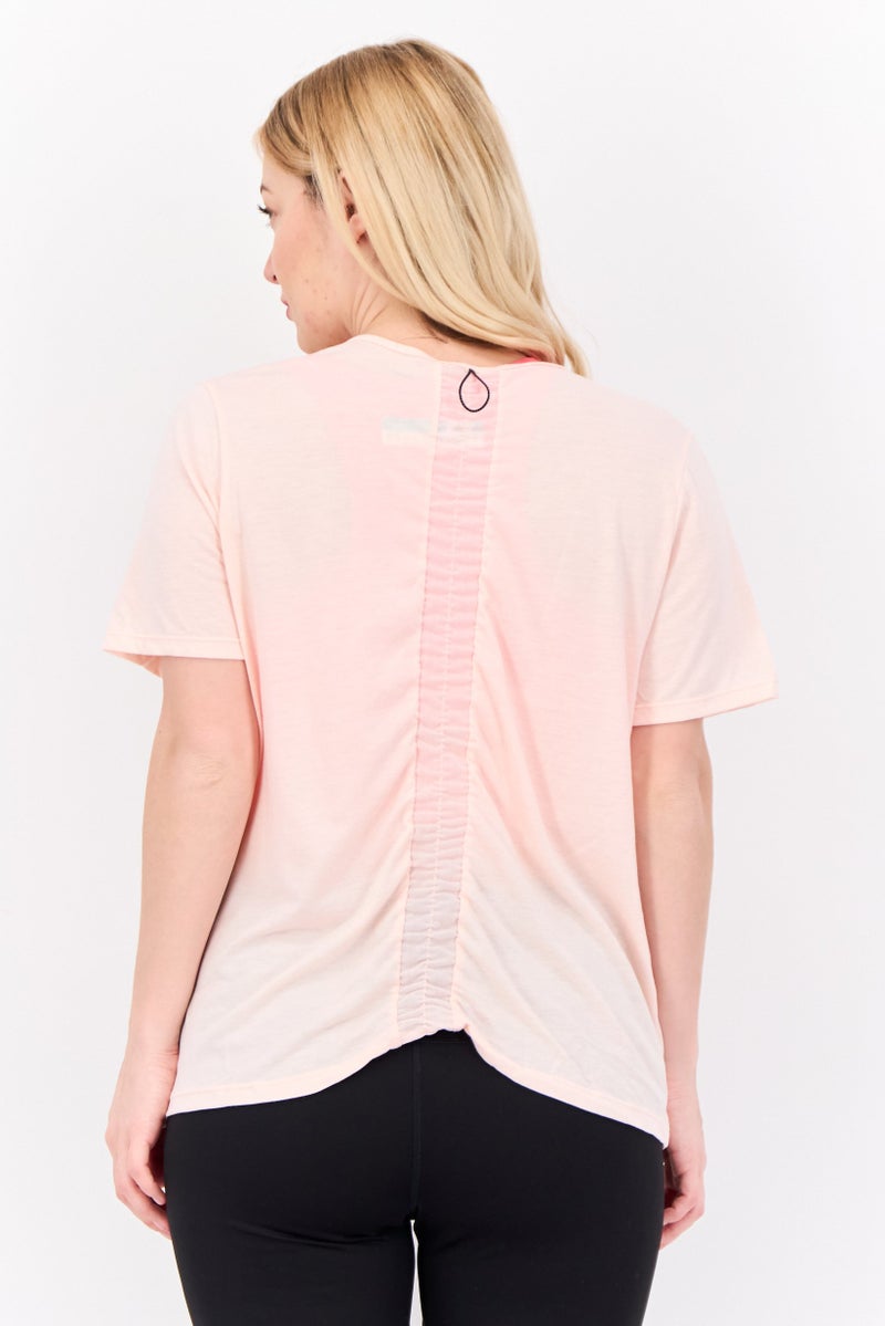 Nike Women Dri Fit Short Sleeve Running Tops, Peach - Image 3