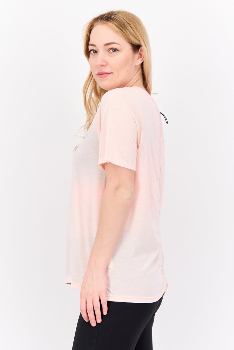 Nike Women Dri Fit Short Sleeve Running Tops, Peach - Image 2