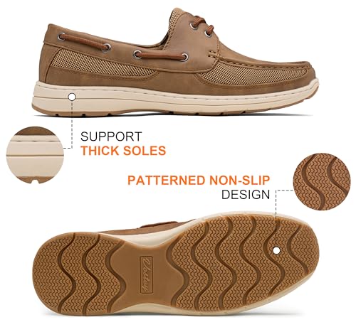 Vostey Men's Boat Shoes Slip On Stylish Casual Loafers Shoes(BMY3003 tan 10) - Image 5