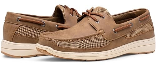 Vostey Men's Boat Shoes Slip On Stylish Casual Loafers Shoes(BMY3003 tan 10) - Image 3