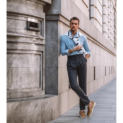 Vostey Men's Boat Shoes Slip On Stylish Casual Loafers Shoes(BMY3003 tan 10) - Image 2