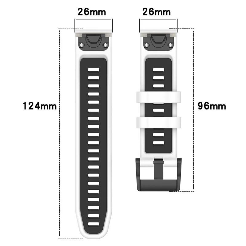 Bluejw QuickFit Two-Tone Silicone Watch Strap Replacement for Garmin Fenix 7X/7 Pro/6/6X, Epix Pro Gen 2, Tactix – Breathable Rubber Band Compatible with 51mm & 47mm Models - Image 5