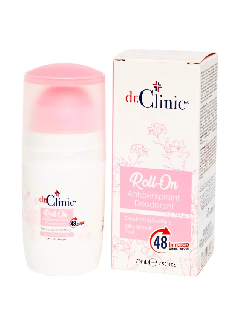 dr.Clinic Dr. Clinic | Roll-On Antiperspirant Deodorant | 48-Hour Protectio, Silky Smooth Feel, Deodorant for Men & Women - Powder Scent - 75 ml