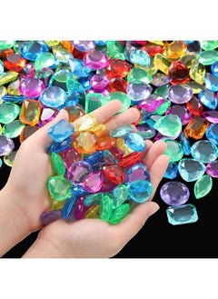 100 Pcs Pirate Treasure Jewels Bling Diamonds Jumbo Acrylic Large Fake Gems Vase Filler Halloween Multicolor Plastic Gemstones For Party Table Scatters Decorations Pirate Party Favors, 6 Styles
