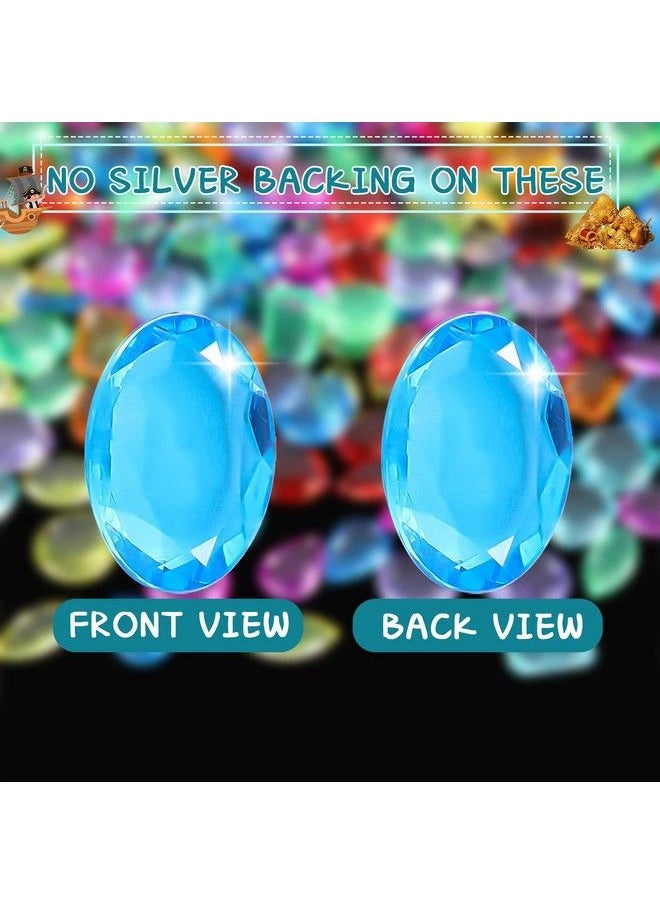 Generic - 100 Pcs Pirate Treasure Jewels Bling Diamonds Jumbo Acrylic Large Fake Gems Vase Filler Halloween Multicolor Plastic Gemstones For Party Table Scatters Decorations Pirate Party Favors, 6 Styles - Image 1