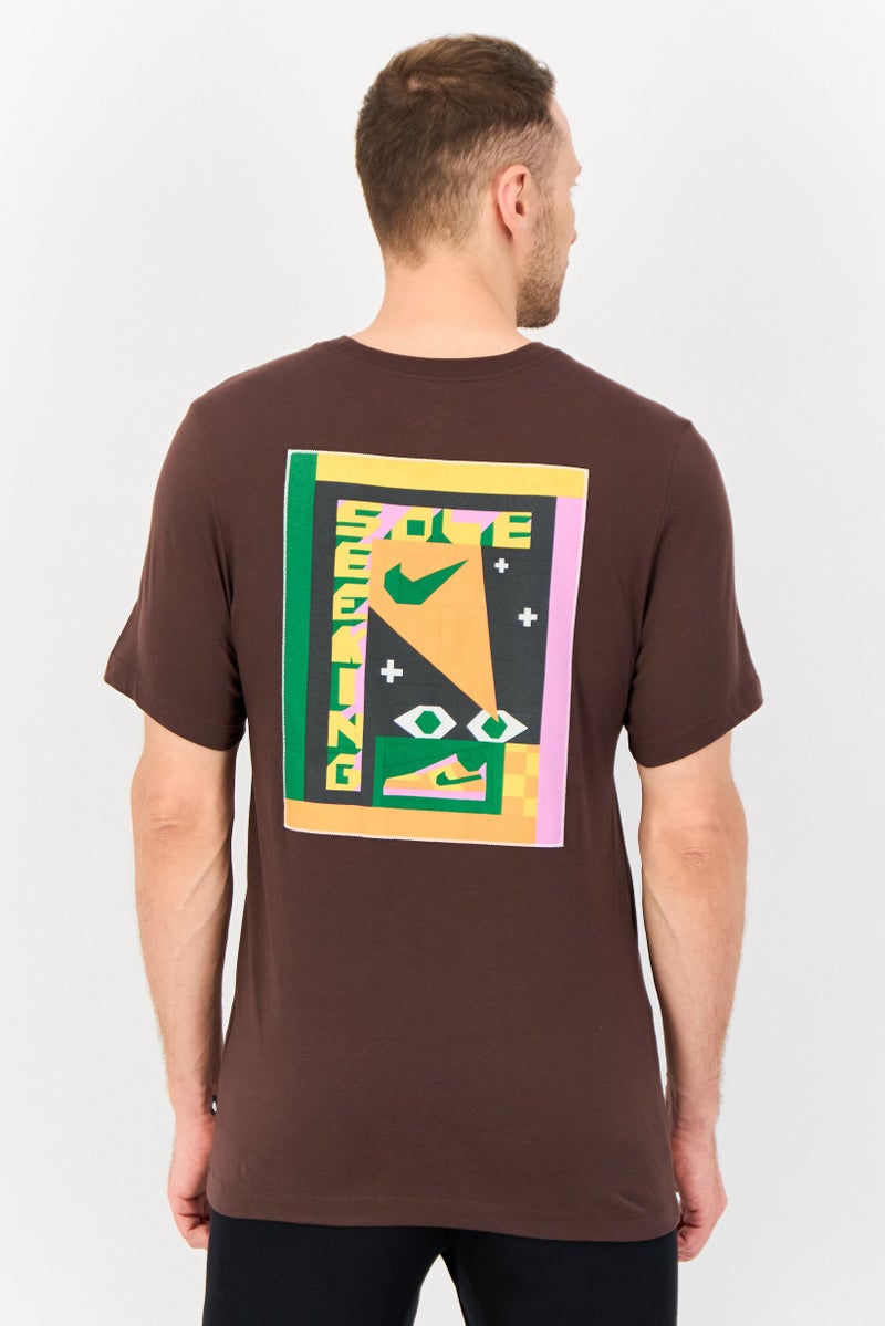 Nike Men Sportswear Fit Short Sleeves Outdoor T-Shirt, Coffee Brown - Image 4