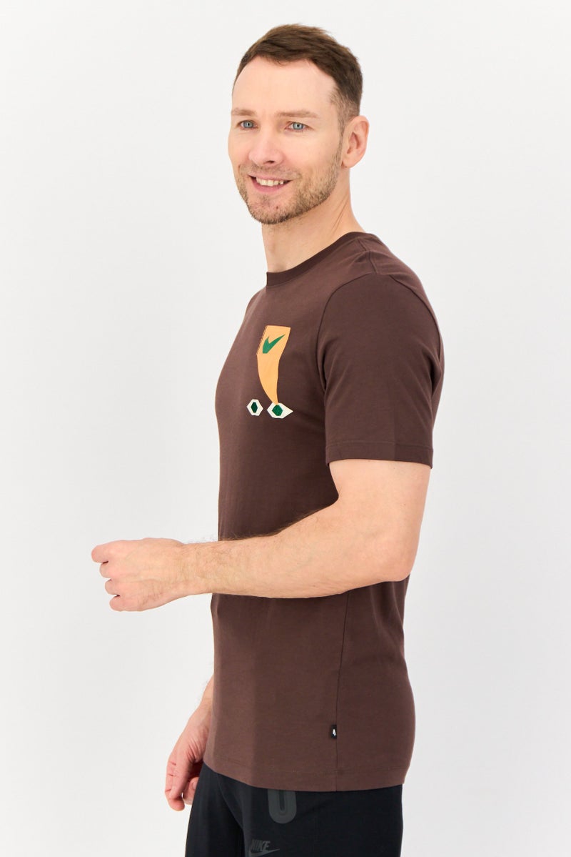 Nike Men Sportswear Fit Short Sleeves Outdoor T-Shirt, Coffee Brown - Image 2