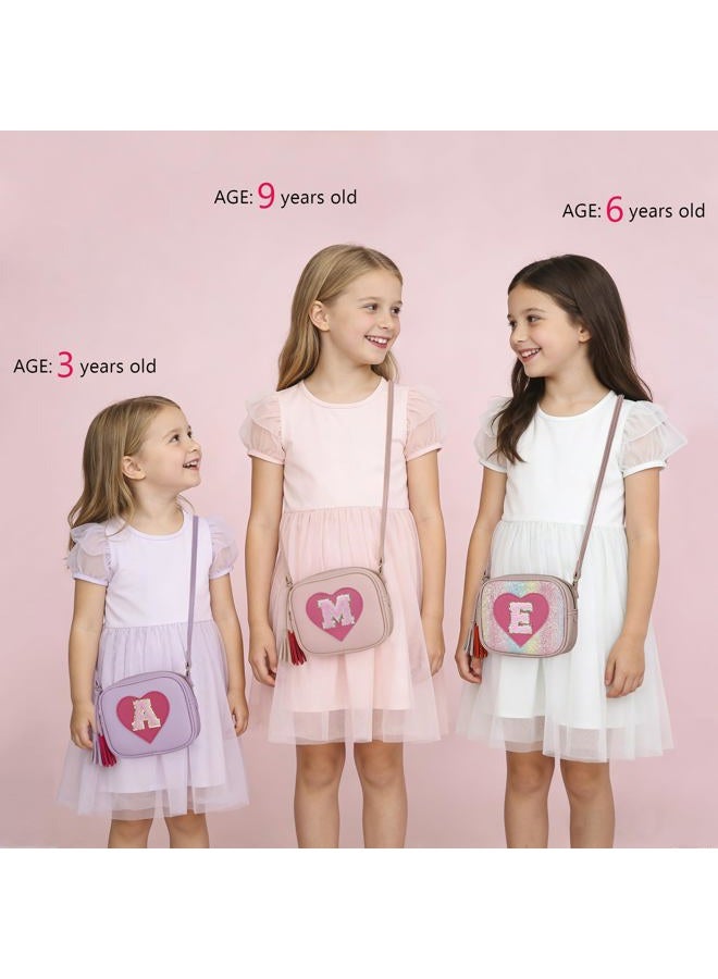 kkxiu Birthday Gifts for Girls Initial Toddler Purse Cute Kids Crossbody Bag, Shine, Small, A - Image 3