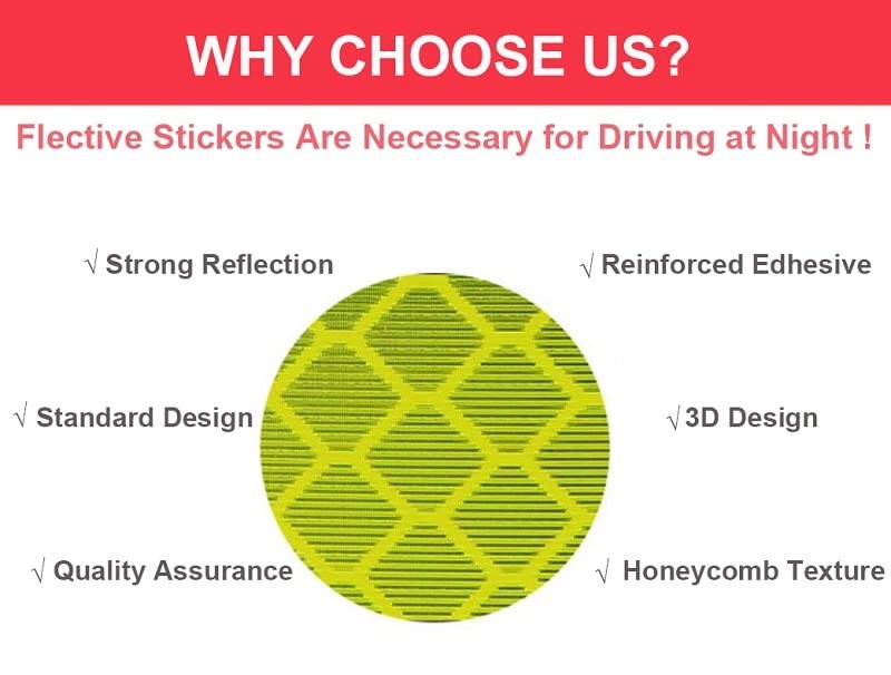 VADDA Universal Reflective Car Stickers 10 Pcs, Rectangular Stripe Stickers for Cars, Trucks, Bikes, Bicycle, Night Visibility Vehicle Safety Reflectors for Car Bumper, Hood, Fender & Door - White - Image 2