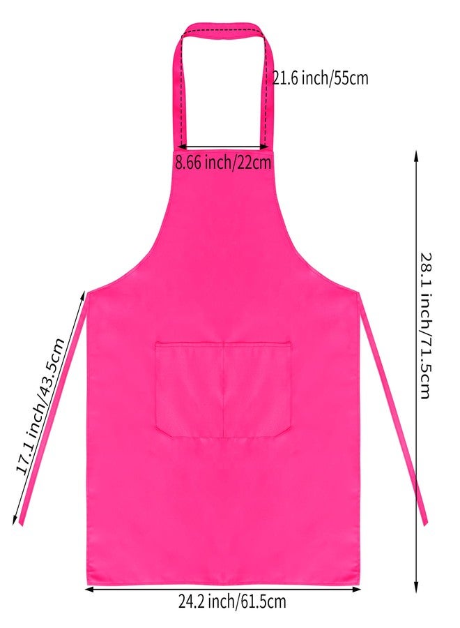 Fengek 8 Pcs Bib Apron for Unisex Colorful Kitchen Apron Bulk with 2 Roomy Pockets for Kitchen BBQ Painting Baking, Multicolor 1 - Image 2