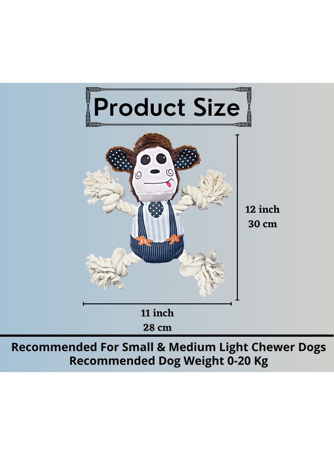 Crinkle Paper Rope Plush Toy For Dogs (Monkey Plush Dog Toy) | Non-Toxic, Soft, Stuffed Interactive Cute Squeaky, Teething Rope Dog Toy | Plush Dog Toy For Small To Medium Dogs - Image 3