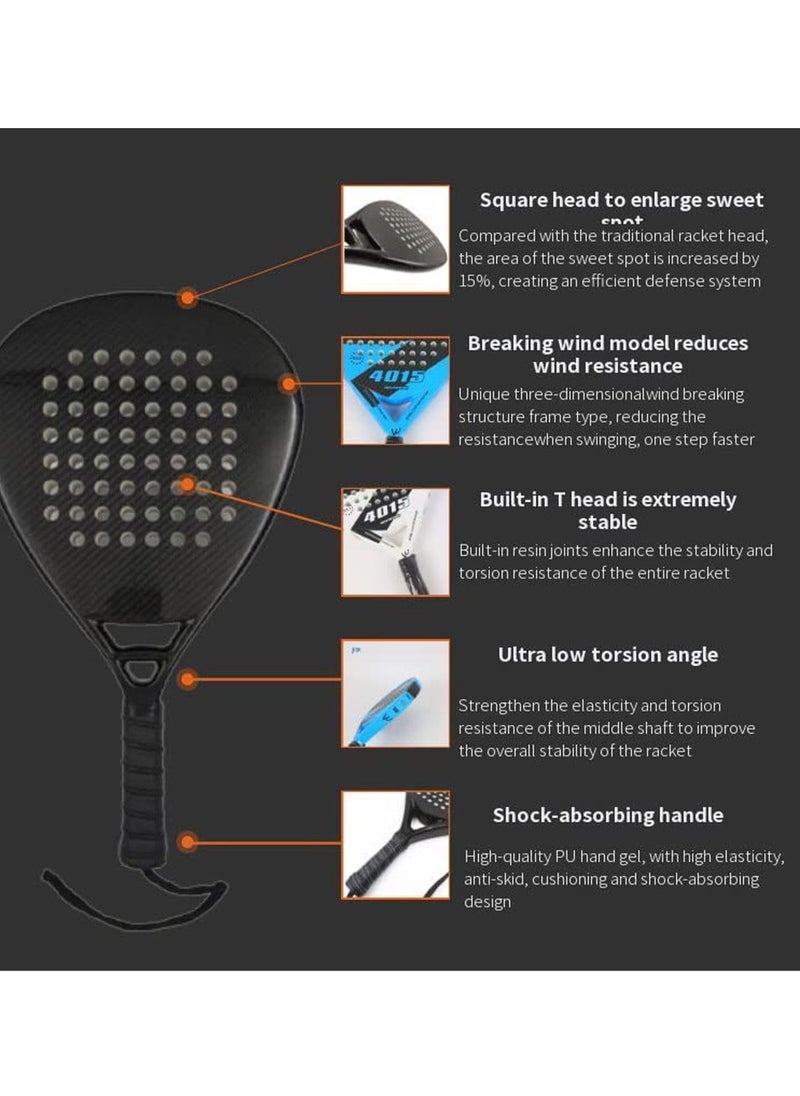 روك بو - مضرب تنس Padel خفيف الوزن مضرب تنس مضرب تنس من الألياف الزجاجية مضرب مجداف من الألياف الزجاجية مع غطاء حقيبة - Image 1