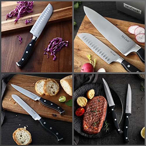 McCook® Knife Sets,German Stainless Steel Kitchen Knife Block Set with Built-in Sharpener - Image 5