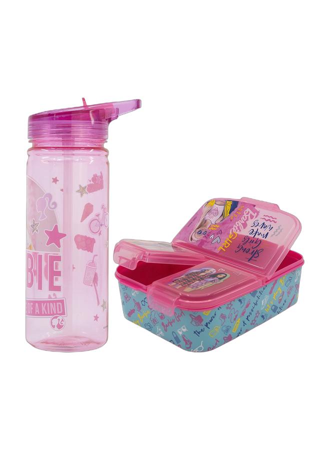 Disney Barbie Kids 540ml Water Bottle + Lunch Box Combo Set for Kids - Image 1