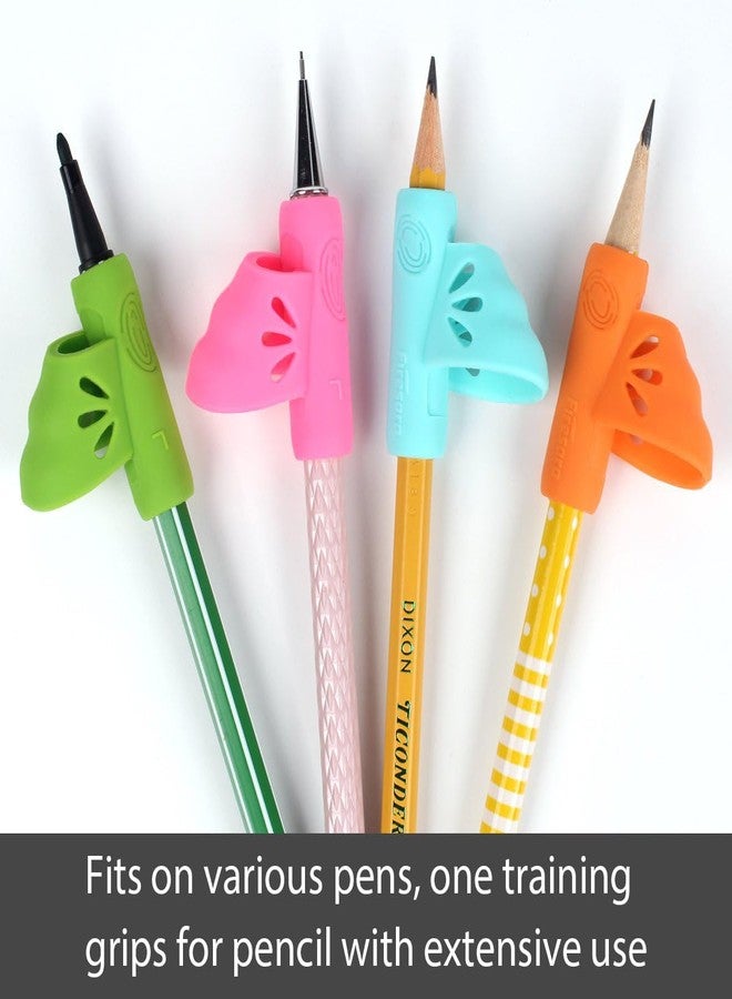 Firesara Left-Handed Training Grips, Original Butterfly Pencil Holder Correction Writing Aid Grip for Kids Handwriting Special Needs Preschoolers Children Adult Lefties Assorted Colors (4PCS) - Image 4