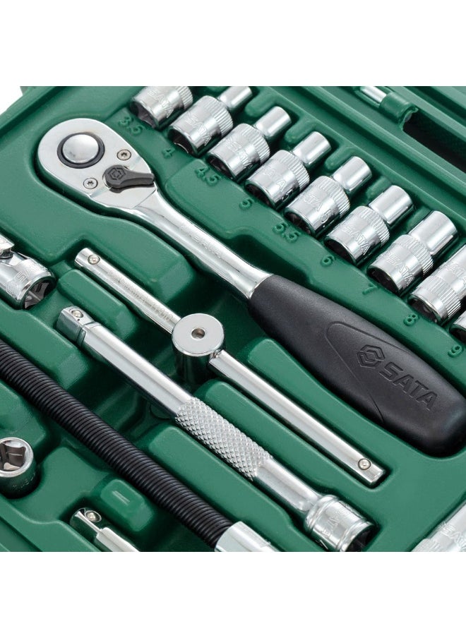 SATA GL09001 36-Piece 1/4" Drive 6 Point Metric Socket Set