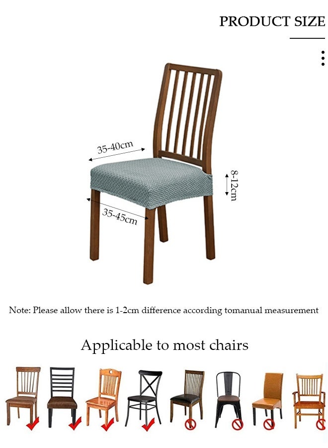 DUNISO 4 Pack Non Slip Stretch Jacquard Dining Chair Seat Cover, Light Gray Durable Anti-Scratch Chair Guard for Home Restaurant Use - Image 2