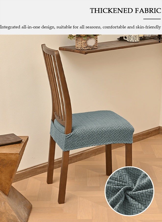 DUNISO 4 Pack Non Slip Stretch Jacquard Dining Chair Seat Cover, Light Gray Durable Anti-Scratch Chair Guard for Home Restaurant Use - Image 3