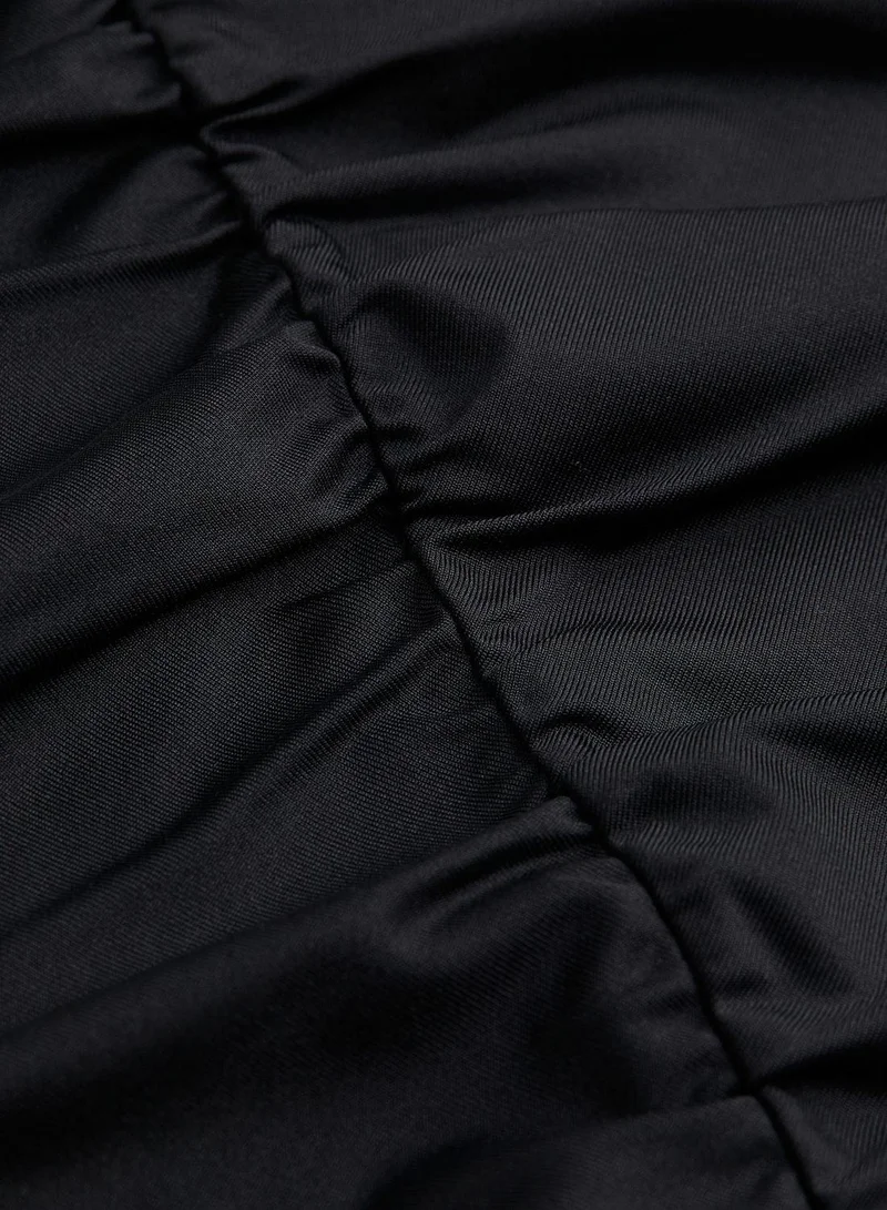 H&M Ruched Black Mini Dress