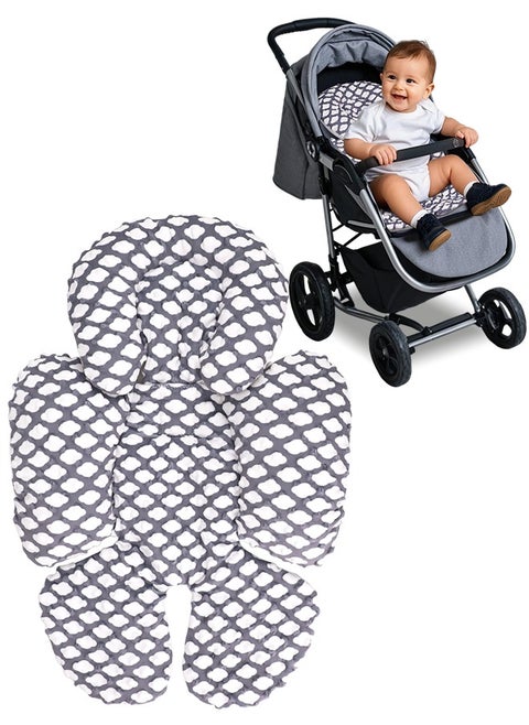 Infant Car Seat Insert, Baby Carseat Head  Body Support for Newborn, 2-in-1 Reversible Baby Car Seat Cushion, Soft Stroller Cushion Insert for Car Seats, Bouncer, Strollers, Swing (Cloud)