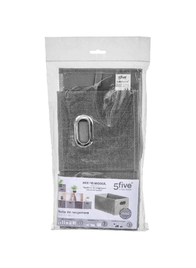 Five Simply Smart Polypropylene and Metal Foldable Storage Box Light Heather Grey 15 x 31 cm 160384C - Image 5